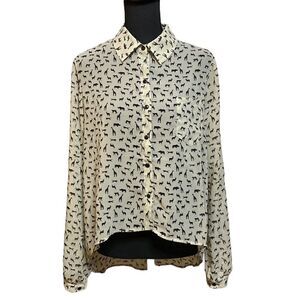 SWEET RAIN Chiffon Safari Animal Blouse